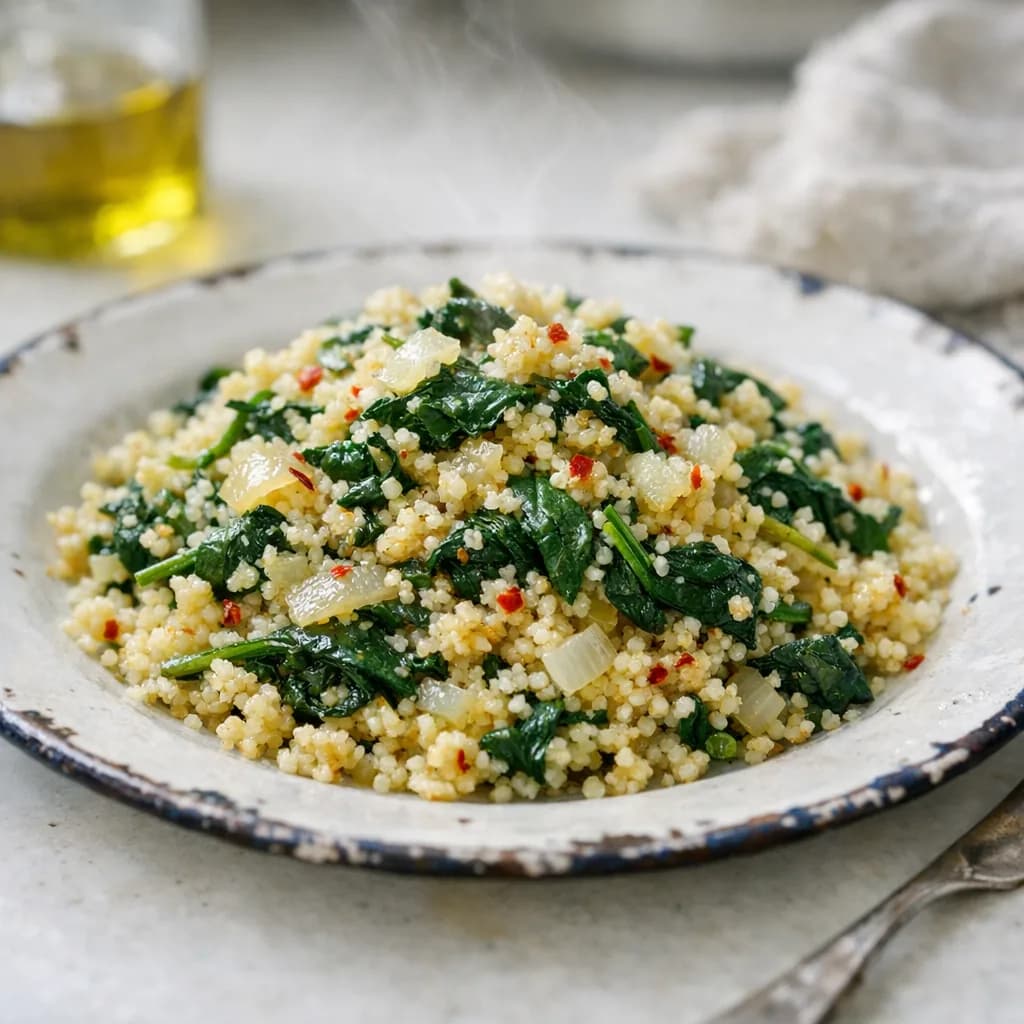 Zesty Spinach And Onion Couscous recipe
